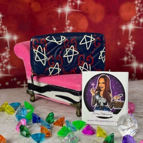 Gucci Ghost Marmont Leather Wallet Gucci Authentic New Never Used - Picture 5 of 5